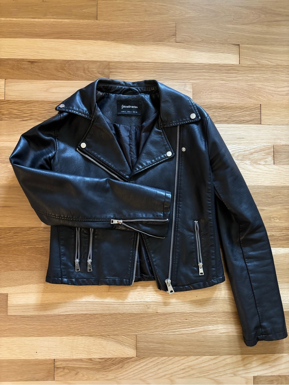 Black Faux Leather Moto Jacket